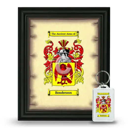 Boudreaux Framed Coat of Arms and Keychain - Black
