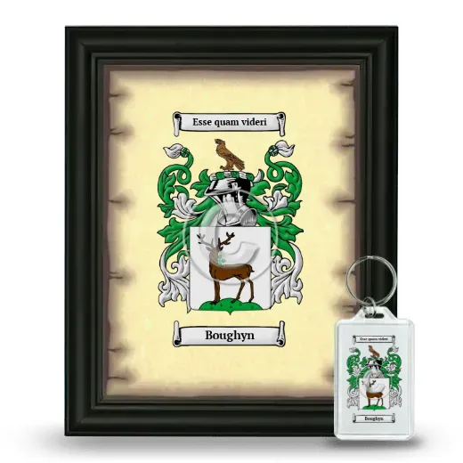 Boughyn Framed Coat of Arms and Keychain - Black