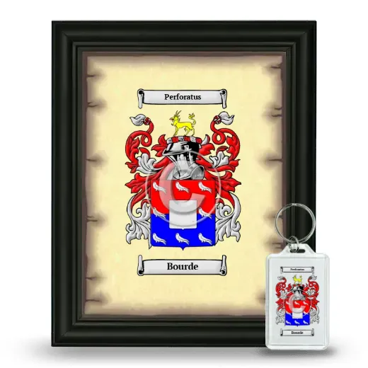 Bourde Framed Coat of Arms and Keychain - Black