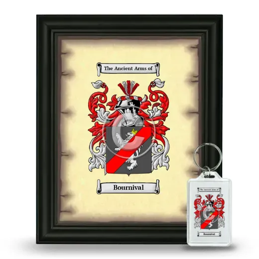 Bournival Framed Coat of Arms and Keychain - Black