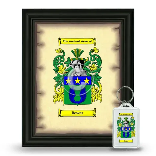 Bower Framed Coat of Arms and Keychain - Black