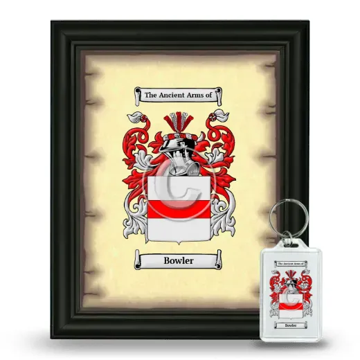 Bowler Framed Coat of Arms and Keychain - Black
