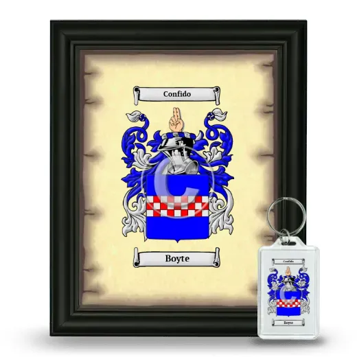 Boyte Framed Coat of Arms and Keychain - Black