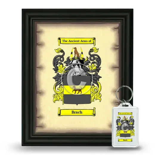 Brach Framed Coat of Arms and Keychain - Black