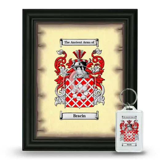 Bracin Framed Coat of Arms and Keychain - Black