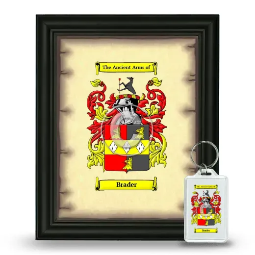 Brader Framed Coat of Arms and Keychain - Black