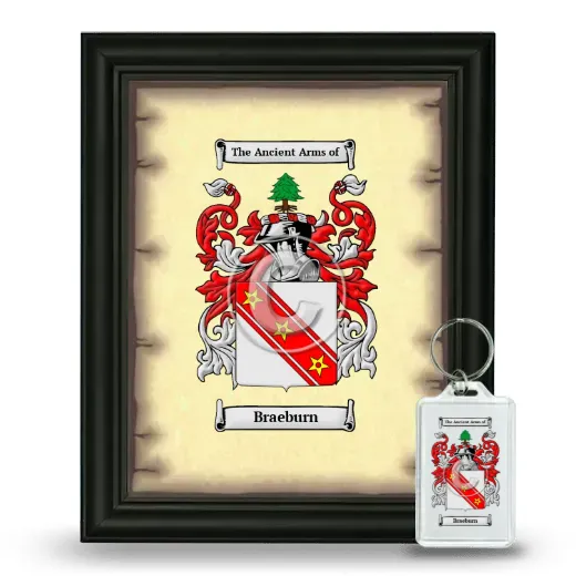 Braeburn Framed Coat of Arms and Keychain - Black