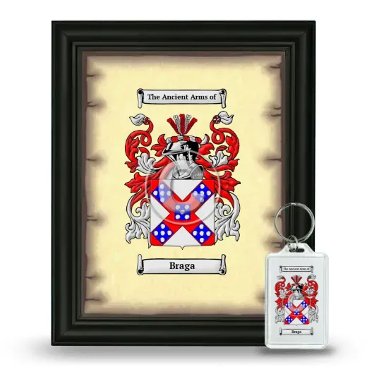 Braga Framed Coat of Arms and Keychain - Black
