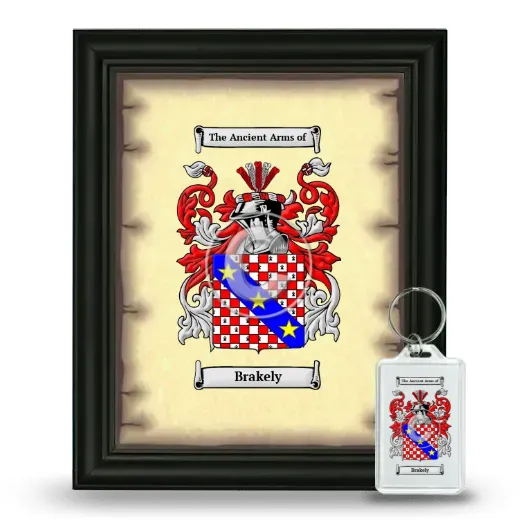 Brakely Framed Coat of Arms and Keychain - Black