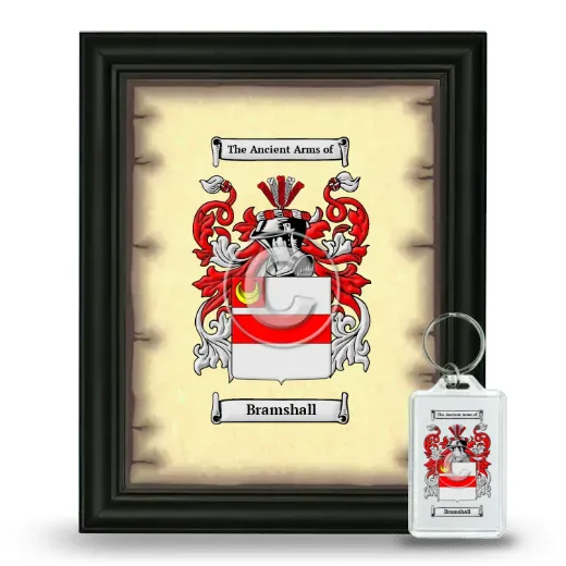 Bramshall Framed Coat of Arms and Keychain - Black
