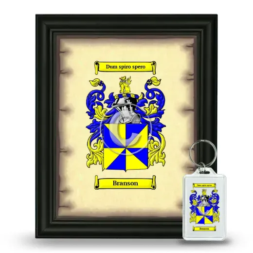 Branson Framed Coat of Arms and Keychain - Black