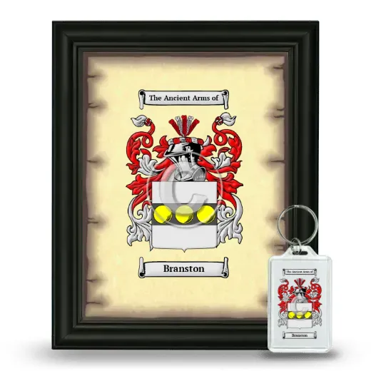 Branston Framed Coat of Arms and Keychain - Black