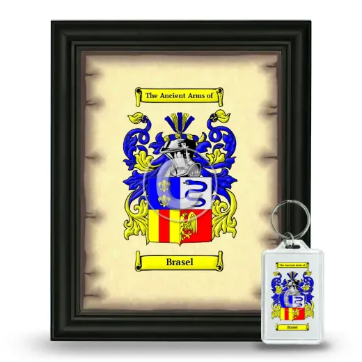 Brasel Framed Coat of Arms and Keychain - Black