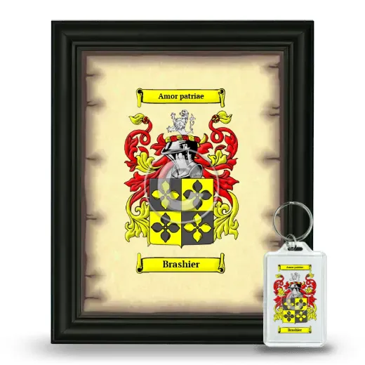 Brashier Framed Coat of Arms and Keychain - Black