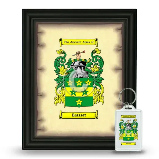 Brasset Framed Coat of Arms and Keychain - Black