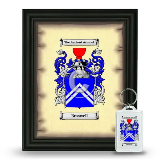 Braswell Framed Coat of Arms and Keychain - Black