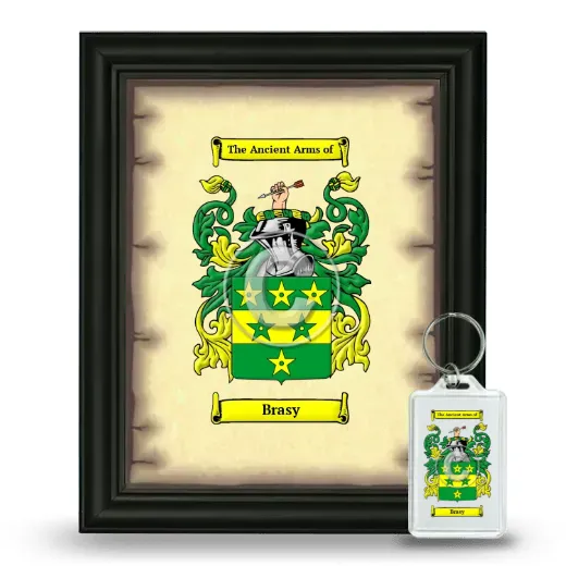 Brasy Framed Coat of Arms and Keychain - Black