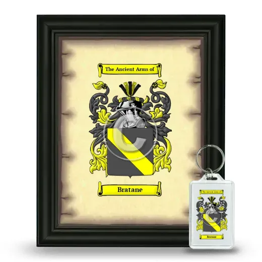 Bratane Framed Coat of Arms and Keychain - Black