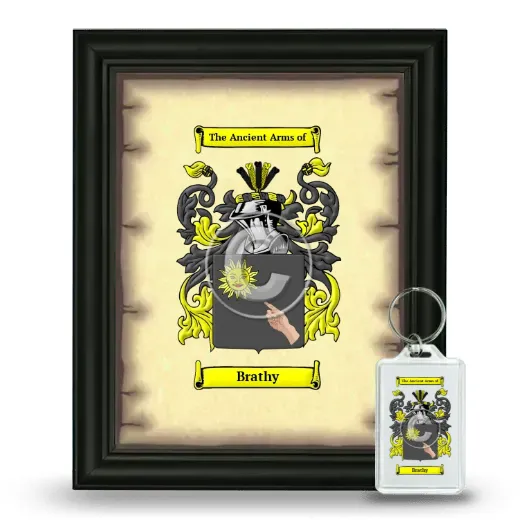 Brathy Framed Coat of Arms and Keychain - Black