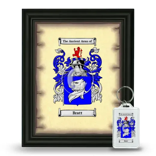 Bratt Framed Coat of Arms and Keychain - Black