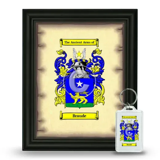 Braude Framed Coat of Arms and Keychain - Black