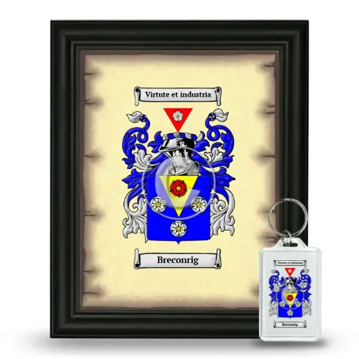 Breconrig Framed Coat of Arms and Keychain - Black