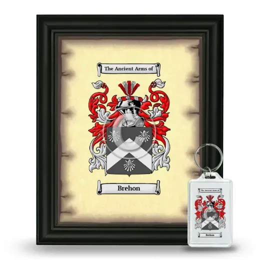 Brehon Framed Coat of Arms and Keychain - Black