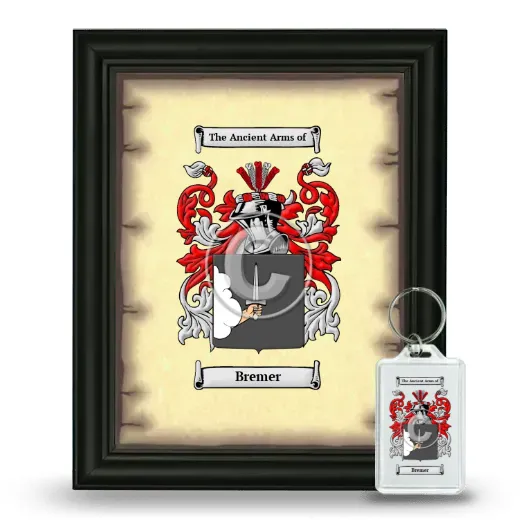 Bremer Framed Coat of Arms and Keychain - Black