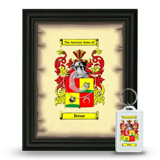 Brene Framed Coat of Arms and Keychain - Black