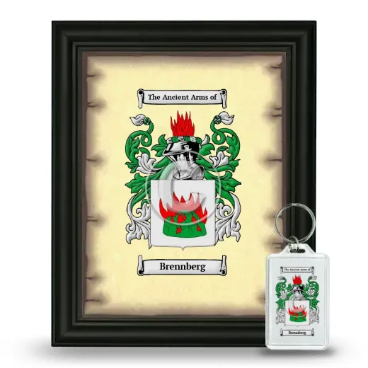 Brennberg Framed Coat of Arms and Keychain - Black