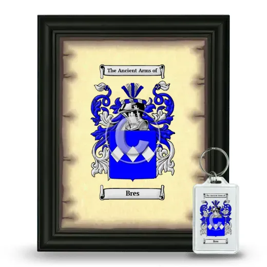 Bres Framed Coat of Arms and Keychain - Black