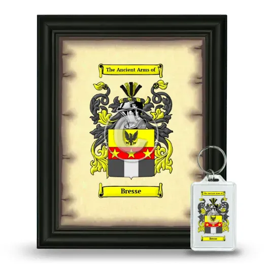 Bresse Framed Coat of Arms and Keychain - Black