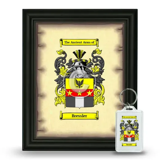 Bressler Framed Coat of Arms and Keychain - Black
