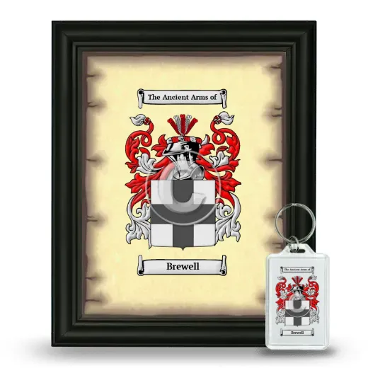 Brewell Framed Coat of Arms and Keychain - Black