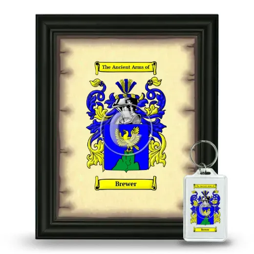Brewer Framed Coat of Arms and Keychain - Black