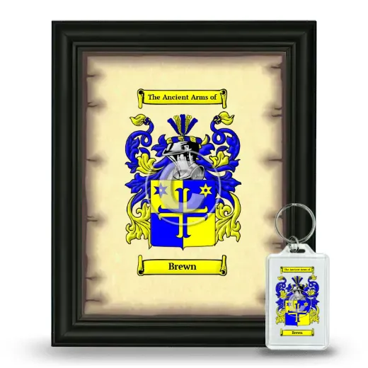 Brewn Framed Coat of Arms and Keychain - Black
