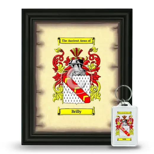 Brilly Framed Coat of Arms and Keychain - Black