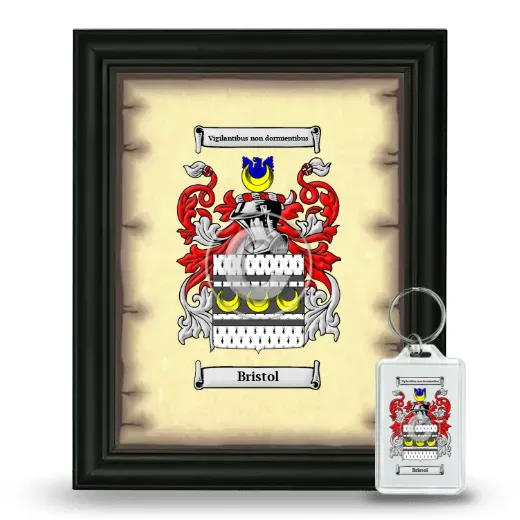 Bristol Framed Coat of Arms and Keychain - Black