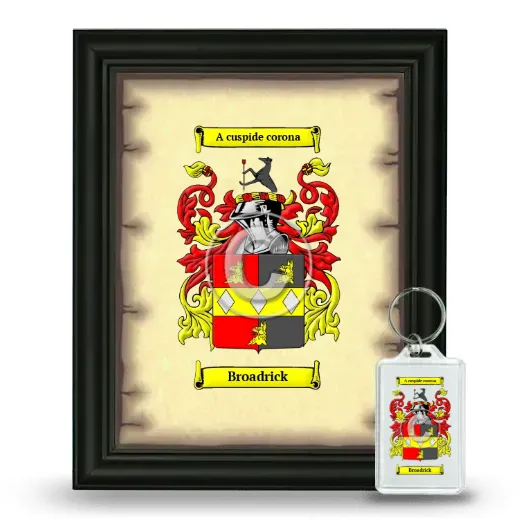 Broadrick Framed Coat of Arms and Keychain - Black