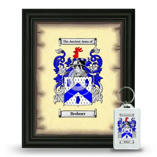 Brobner Framed Coat of Arms and Keychain - Black