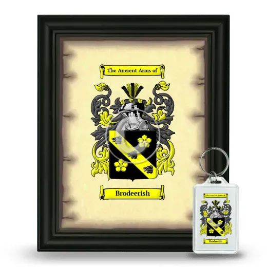 Brodeerish Framed Coat of Arms and Keychain - Black