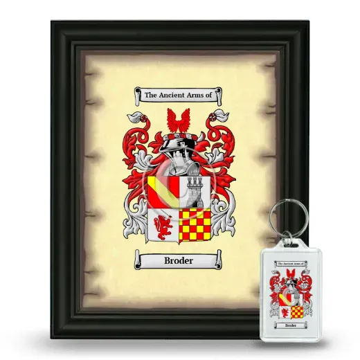 Broder Framed Coat of Arms and Keychain - Black