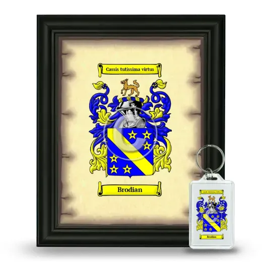 Brodian Framed Coat of Arms and Keychain - Black