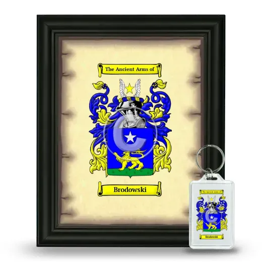 Brodowski Framed Coat of Arms and Keychain - Black