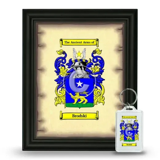 Brodski Framed Coat of Arms and Keychain - Black