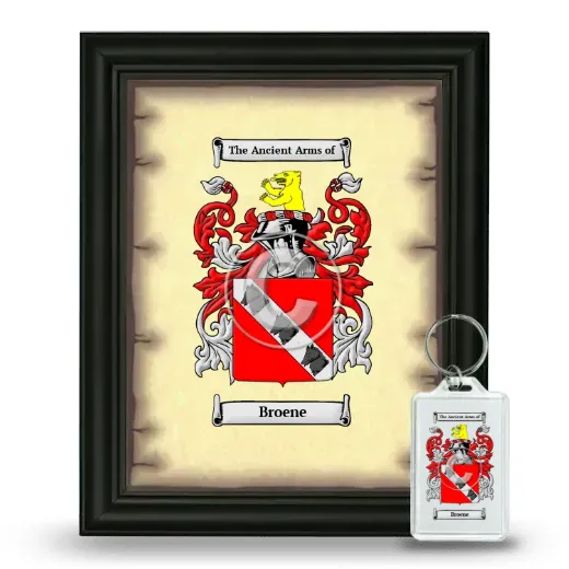 Broene Framed Coat of Arms and Keychain - Black
