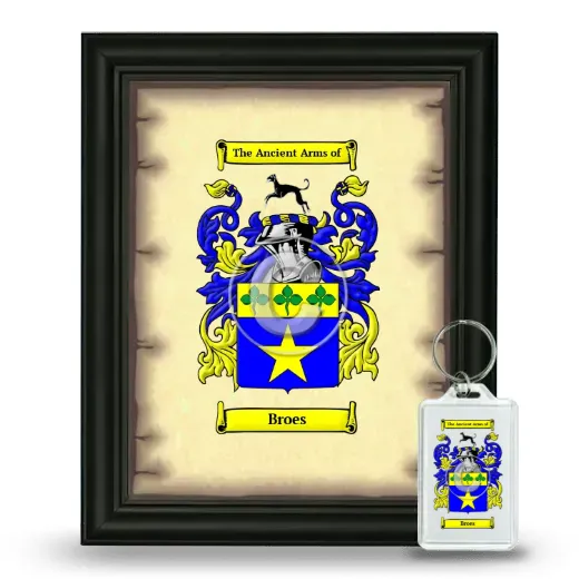 Broes Framed Coat of Arms and Keychain - Black