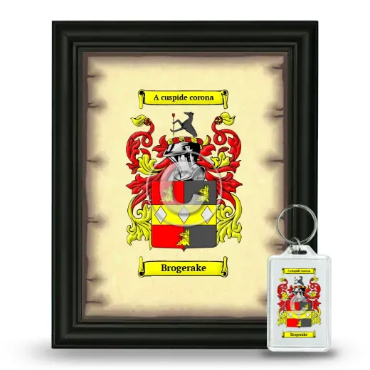 Brogerake Framed Coat of Arms and Keychain - Black