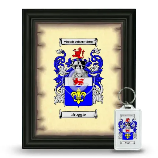 Broggie Framed Coat of Arms and Keychain - Black