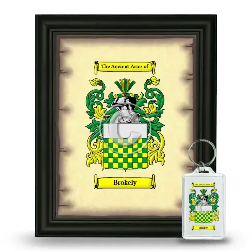 Brokely Framed Coat of Arms and Keychain - Black
